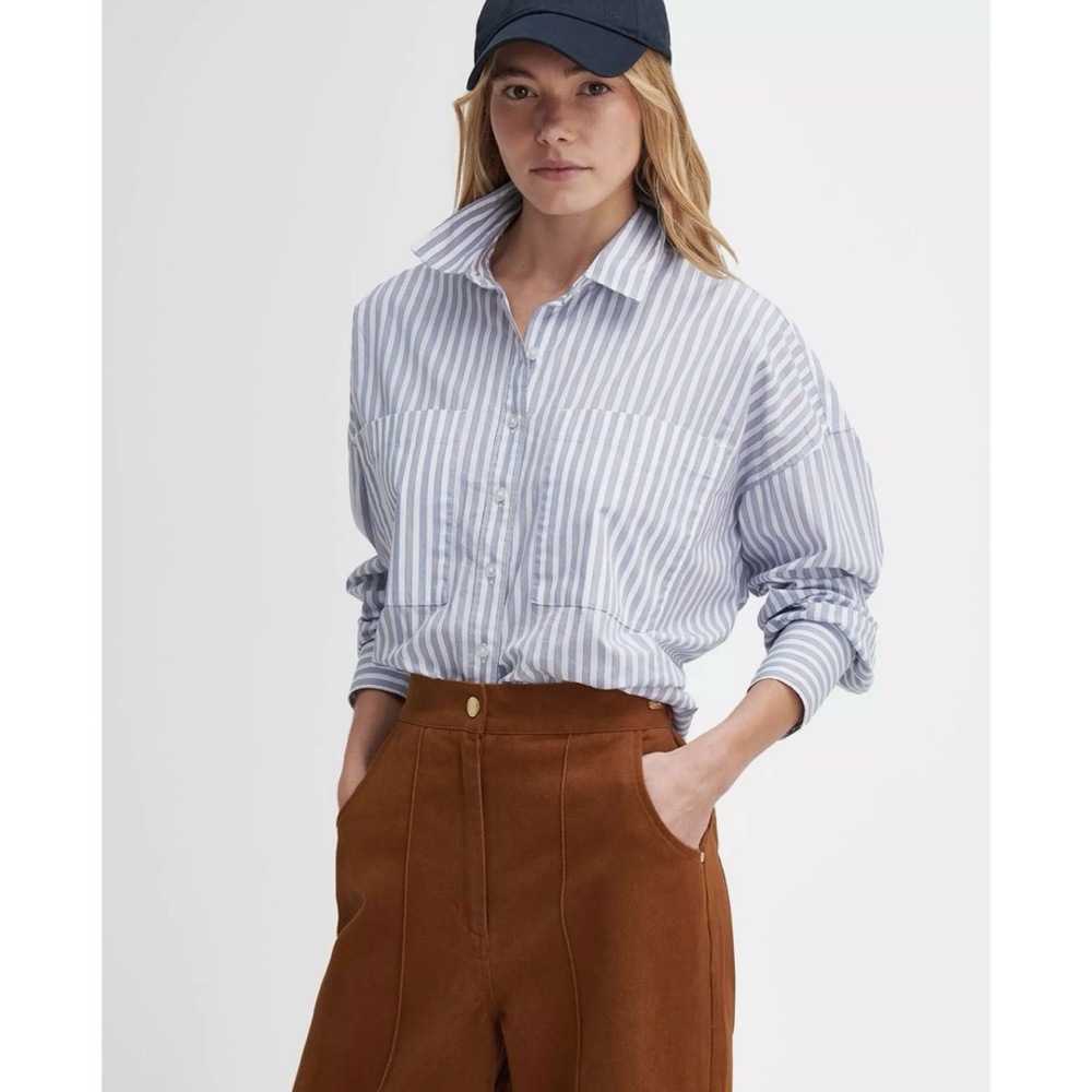 Barbour Allerston Trouser Wide Leg Pants in Gold Brown Sz 8 - Picture 3 of 13